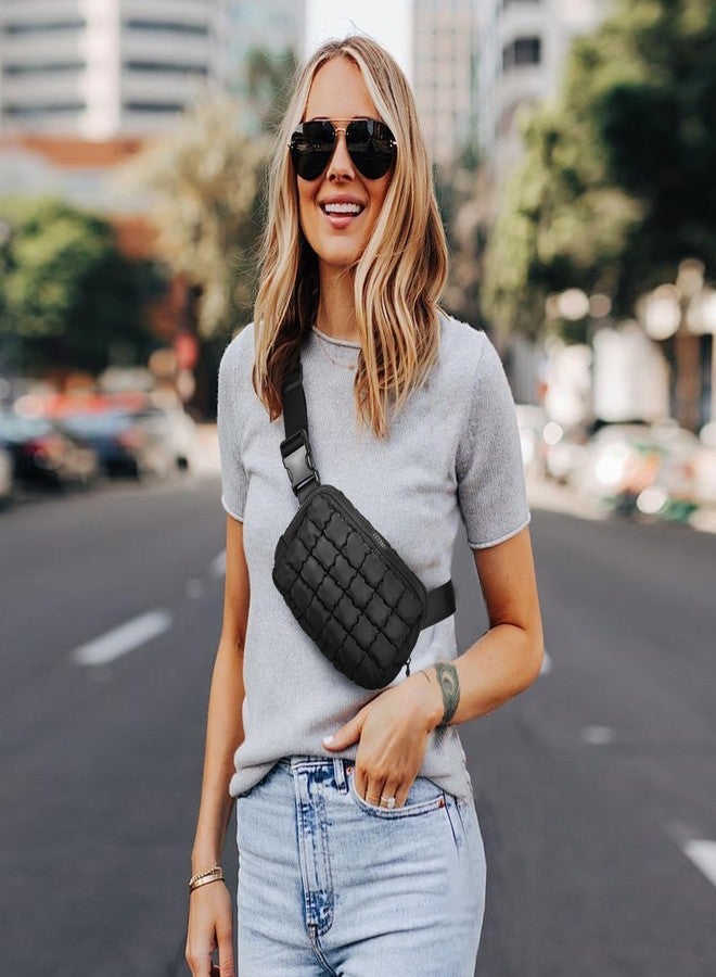 Gitus Trending Gifts for Women Puffer Crossbody Bags for Women Belt Bag Fanny Pack with Adjustable Straps Lightweight Quilted Puffy Bag Woman Gifts (Black) - Image 2
